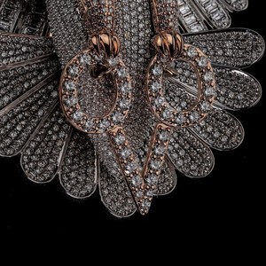 Pendentif hibou de luxe avec moissanite taille baguette en argent S925 plaqué or rose, serti en canal, bijoux animaliers pour fête, unisexe - Product Image 2
