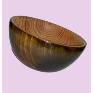 Elegante tazón redondo de madera para servir, frutero de madera maciza para centro de mesa - Product Image 1