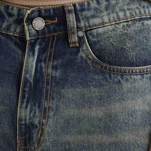 Denim men's shorts Custom Designed Summer Vintage Jeans Shorts Embroidered Streetwear Casual Summer Wear With Belt Detail - Product Image 4