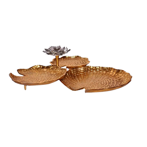 Attractive Design Eco-Friendly Polished Metal Dry Fruit Server Customized Size Decorative <b>Snack</b> <b>Tray</b> for Home Table Display - Product Image 4