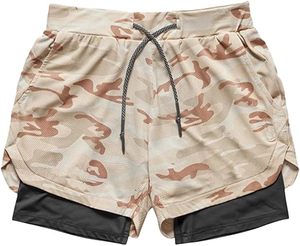 Custom Logo Men's Double <b>Layer</b> Blank Sports Athletic Workout Running Gym Shorts With Liner Breathable 2 In 1 Activewear Shorts - Product Image 3