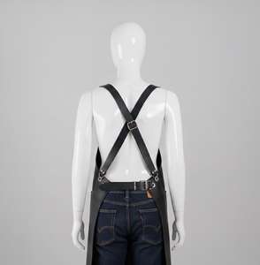 Tablier de barbecue en cuir marron rustique avec porte-bière, équipement de grillades professionnel pour cadeaux de la fête des pères LPN-0267 - Product Image 3