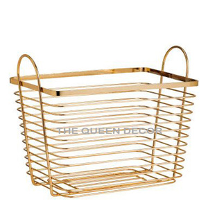 Elegant Look Organization Decorative Iron Metal Black Color Storage <b>Basket</b> & Wood <b>Lid</b> Use Vegetable Fruit Kitchenware Farmhouse - Product Image 4