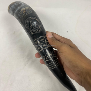 เขาแกะแกะสลักลายสัตว์สไตล์ไวกิ้ง งานฝีมือ ปลอดภัยสำหรับอาหาร ไม่มีการรั่วซึม ของขวัญทางธุรกิจ ยอดขายดี ดีไซน์ใหม่ เป็นมิตรกับสิ่งแวดล้อม พร้อมโลโก้แท้ - Product Image 1