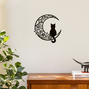 CIFbuy Decorazione Murale a Forma di Gatto Crescente in Stile Bohémien, Arte in Metallo per Arredamento Casa a Tema Animali Domestici, Regalo Natalizio con Servizio di Ritiro - Product Image 6