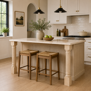 Solid Wood Kitchen Island <b>Post</b> Leg Fluted Decorative Column Support for Cabinets Countertops Solid Wood <b>Post</b> Legs - Product Image 3