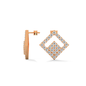 Rose Gold Moissanite <b>Stud</b> Earrings 925 Sterling <b>Silver</b> Rhodium Plated Diamond Studded Square Ear Jewelry for Party - Product Image 3