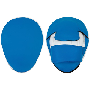   Pads de frappe robustes et haute performance pour entraînement en arts martiaux, en cuir bleu et blanc, pour entraîneurs - Product Image 1