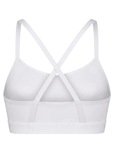 Soutien-gorge de sport uni pour l'entraînement, soutien-gorge de yoga à bretelles croisées au dos, hauts de gym pour femmes, vêtements de fitness - Product Image 2