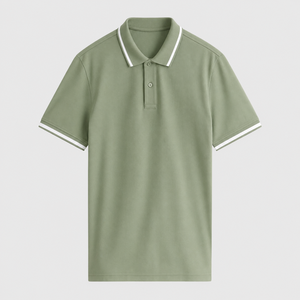 Men Premium Contrast Stripe Polo <b>Shirt</b> Soft Breathable Short Sleeve Casual Summer <b>Collar</b> <b>T</b> <b>Shirt</b> for Sports and Daily Wear - Product Image 1