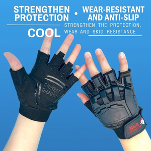 Gants de moto personnalisés sans doigts avec protection rigide, gants respirants antidérapants à demi-doigts pour la moto et le cyclisme - Product Image 4