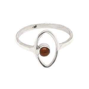 High-quality <b>925</b> Sterling <b>Silver</b> Eye Design <b>Ring</b> For Women Brilliant Round Cut Carnelian Gemstone Available At Reasonable Price - Product Image 1