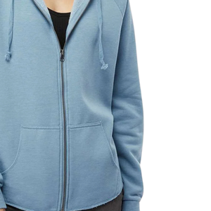 Sudadera con capucha de algodón y forro polar para mujer, con cremallera completa, ligera, informal, OEM, ODM, venta al por mayor - Product Image 5