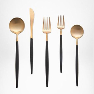 Ensemble de couverts en acier inoxydable de qualité supérieure avec manche en bois naturel, argenterie moderne minimaliste pour la maison, l'hôtel, le restaurant, respectueux de l'environnement - Product Image 3
