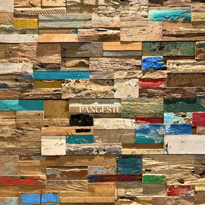 モダンなリサイクルチーク壁パネル防音幾何学模様デザイン家庭用ヴィラまたはエンターテイメント用 - Product Image 2