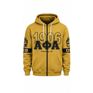 Sweat-shirt à capuche Alpha Phi Alpha HBCU pour homme, 100% coton, hiver, noir et jaune, impression par sublimation - Product Image 5