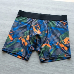 Shorts de sport pour hommes à imprimé géométrique, séchage rapide, taille mi-haute élastique, en polyester tricoté par sublimation, 180g - Product Image 2