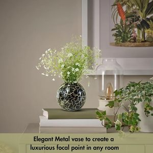 Jarrón Redondo de Metal para Decoración del Hogar, Florero Esférico Decorativo, Centro de Mesa Moderno para Sala de Estar - Product Image 3