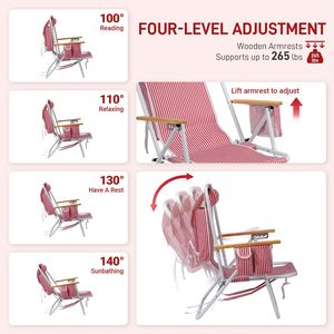Sedia da Spiaggia 24 Pollici, Resistente e Comoda in Tessuto Oxford, Sedia da Meditazione Pieghevole e Leggera, Arredamento per Soggiorno - Product Image 6