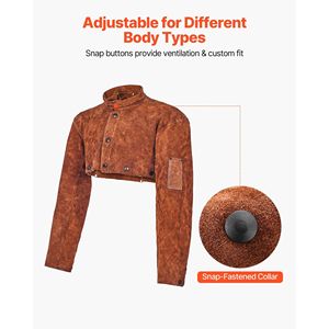 Maniche Protettive in Pelle Bovina Resistente per Saldatura, Ignifughe e Termosensibili, per Uomini e Donne - Product Image 5