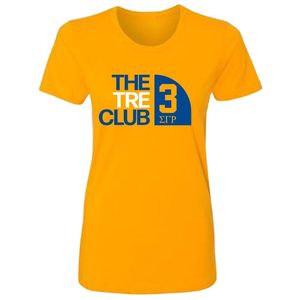 Camiseta de la Serie Sigma Gamma Rho para Mujer, Ropa de Hermandad Griega, Camiseta de Algodón Bordada Personalizada, Manga Corta, Estilo Casual - Product Image 1