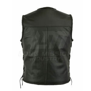 Gilet en cuir de motard robuste de qualité supérieure, vêtement de protection en cuir, gilet en cuir à vendre - Product Image 3