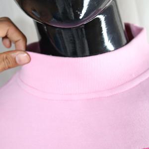 MH BABY PINK <b>Mock</b> <b>Neck</b> Sweatshirt 100% SKY BLUE Applique Embroidery wide <b>neck</b> Sweatshirt Finer Threads - Product Image 5