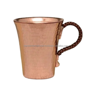 Mug à boire en cuivre de qualité supérieure avec poignée et finition polie pour la consommation et l'utilisation en cuisine, mug en cuivre anti-fuite - Product Image 1