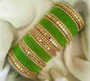 Women's Wedding Wear Churiyan Sets Available In All Color & Sizes Professionals Design Made <b>Crystals</b> Embroidery Chudiyan Sets - Product Image 2