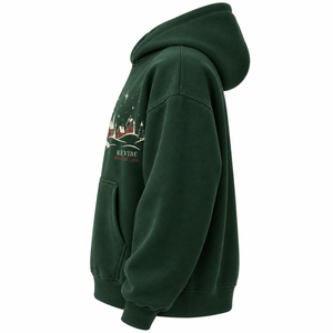 Sweat-shirt à capuche personnalisé de Noël, imprimé Village d'Hiver, en polaire épaisse surdimensionnée, unisexe, vente en gros - Product Image 5