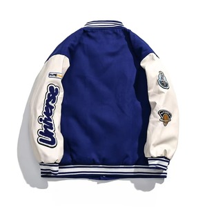 Custom Embroidered Baseball Varsity <b>Leather</b> <b>Jacket</b> Men Wool Blend OEM ODM Factory Sample Service Available - Product Image 1
