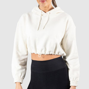 Custom Women's <b>Crop</b> Hoodie Casual Breathable Pullover Fashion Sweatshirt Short Length Apparel - Product Image 1