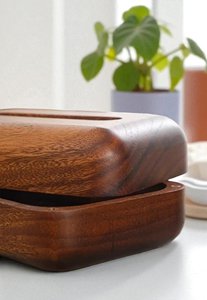 Modern Wooden Tissue Box Holder Minimalist <b>Rustic</b> Design Handmade Tissue Case for Home Office and Dining <b>Table</b> Decor - Product Image 2