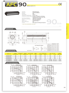 Ventilador de Flujo Cruzado de CA Taiwan SYMBANG AFC90630 120V/230V con Motor y Rodamiento, Certificado CE, 90x630mm - Product Image 6