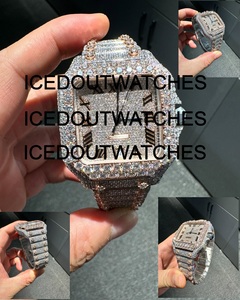 Montres de luxe Hip Hop Iced Out VVS1 D Color Moissanite Diamond pour hommes, mouvement automatique, verre saphir, qualité supérieure - Product Image 3