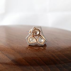 18ct Gold Pear Cut Cubic Zirconia Cluster Halo <b>Ring</b> for Women Luxury Geometric <b>Statement</b> Design Wedding Party Fine Jewelry Gift - Product Image 3