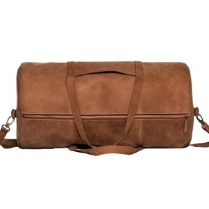 Crazy Horse Leather Travel Duffle Bag Brown Gym Shoulder Duffle Bag Rustic Leather Brown Weekend <b>Luggage</b> Bag - Product Image 4