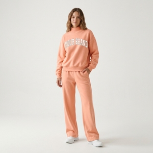 Ensemble de survêtement personnalisé pour femme, vert menthe, sweat-shirt et pantalon de survêtement ample, fournisseur OEM ODM - Product Image 1