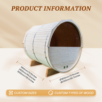 Sauna de Barril para Exteriores de Fácil Instalación, Cabaña de Madera Prefabricada, Refugio Modular para Jardín con Vista de Vidrio Templado, Alto Rendimiento