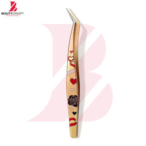 Pince à épiler dorée personnalisée en gros, haute précision, pour volume et isolation, outils de beauté pour extensions de cils - Product Image 2