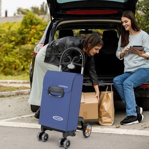 Carrello Pieghevole per la Spesa con Ruote Girevoli, Carrello Utilitario per Comodità nel Shopping e nel Trasporto - Product Image 2