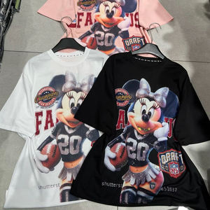 Nouveau T-shirt ample et court en coton 100 % pour femme, décontracté, respirant, anti-plis, à épaules tombantes, en tissu tricoté 220g - Product Image 5