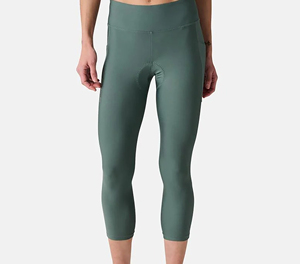 SPRINT SPORTS Pantalon Capri de Cyclisme Sans Couture Taille Haute pour Femme Vert Foncé en Spandex et Nylon Extensible Tenue Athlétique - Product Image 3
