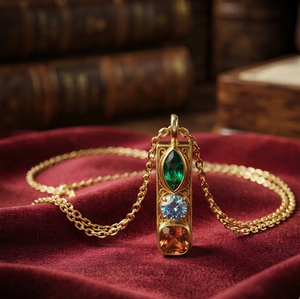 Collier pendentif en zircon créé en laboratoire plaqué or, avec breloque colorée taille marquise et chaîne à maillons, bijoux de mode tendance pour femme, idéal pour les soirées - Product Image 1
