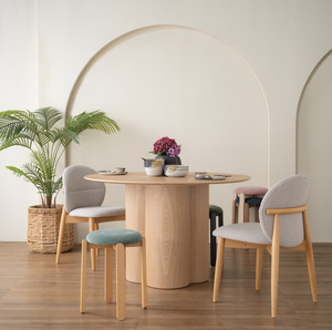 Modern Minimalist Durable Stackable Ocean Green Fabric <b>Stool</b> Natural Beech Wood Legs Apartment <b>Bedroom</b> Dining <b>Stool</b> - Product Image 3