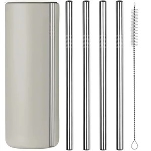 Pailles à boire réutilisables en acier inoxydable de qualité supérieure, écologiques et durables, ensemble de barware - Product Image 6