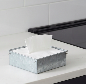 Porta Servilletas de Hojalata Galvanizada de Primera Calidad con Asa de Madera, Perfecto para Decoración de Mesa Elegante y Comedor Sofisticado - Product Image 4