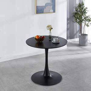 Tavolo Tulip Mid-Century da 80 cm con Piano in MDF, Tavolo da Pranzo a Piedistallo per 2-4 Persone, Facile Accesso per il Servizio - Product Image 1