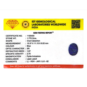 Loose Lapis Lazuli Gemstone 8.85 Carat Natural Pear Shape 12mm for Fine Jewelry - Product Image 4
