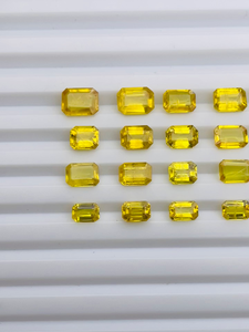 Saphir Jaune Naturel Taille Émeraude 37 Pièces Pierre Précieuse 39,37 carats Certifié IGI Qualité AAA Lueur Belle Couleur pour la Fabrication de Bijoux - Product Image 1